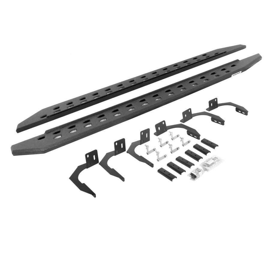 GO RHINO 69410687ST RB20 Slim Line Running Boards with Mounting Bracket Kit for Ram 11-14 1500, Ram 11-24 2500, Ram 11-24 3500, Dodge 09-10 Ram 1500, Dodge 10 Ram 2500, Dodge 10 Ram 3500