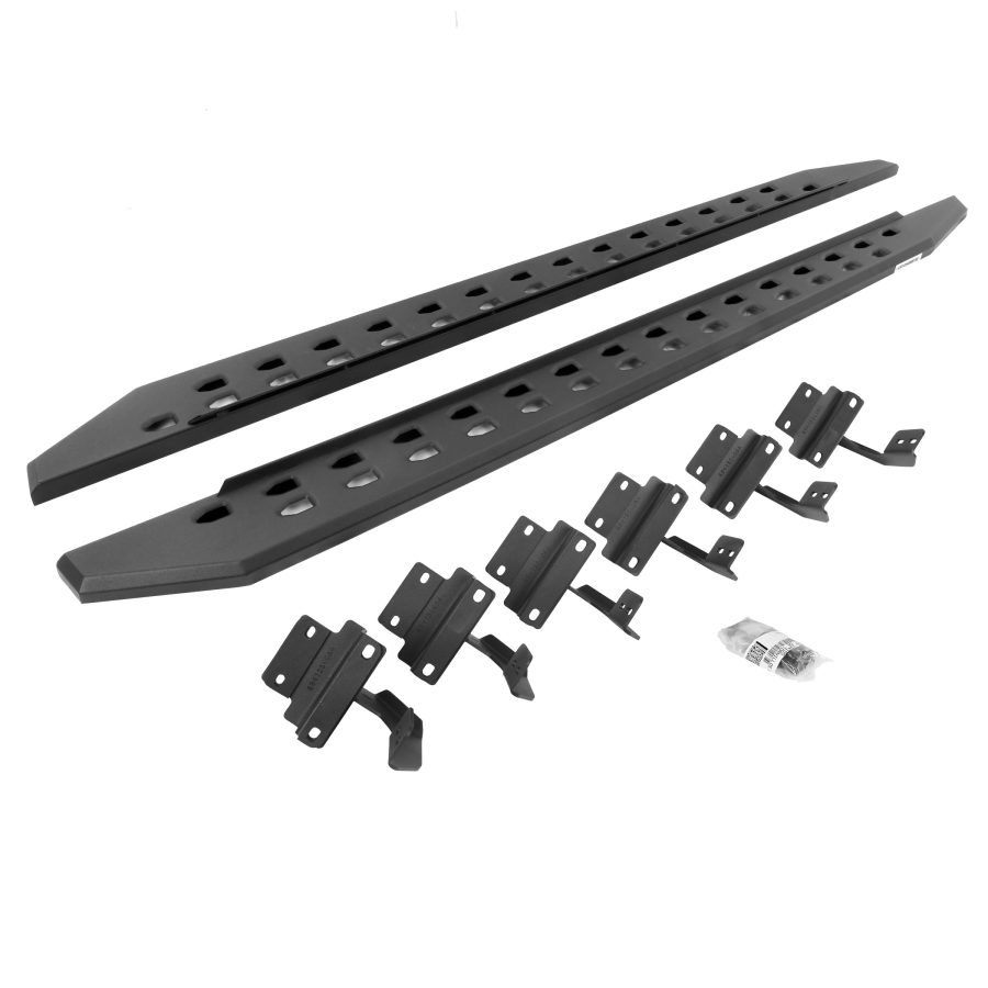 GO RHINO 69415587SPC RB20 Slim Line Running Boards with Mounting Brackets Kit for 15-24 F-150, F-250 Super Duty, F-350 Super Duty (Crew Cab Pickup)