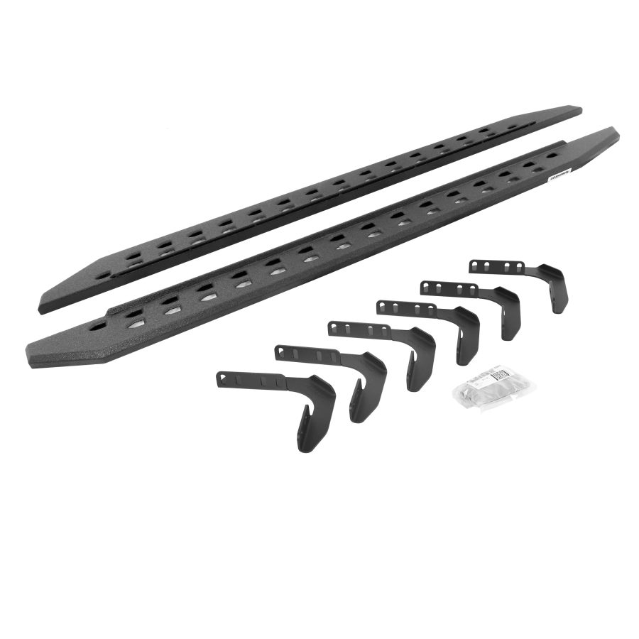 GO RHINO 69418087ST RB20 Slim Line Running Boards with Mounting Bracket Kit for Ford 99-16 F-250 Super Duty, Ford 99-16 F-350 Super Duty (Crew Cab Pickup)