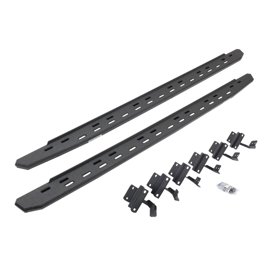 GO RHINO 69615587ST RB30 Slim Line Running Boards with Mounting Bracket Kit for 15-24 F-150, F-250 Super Duty, F-350 Super Duty (Crew Cab Pickup)