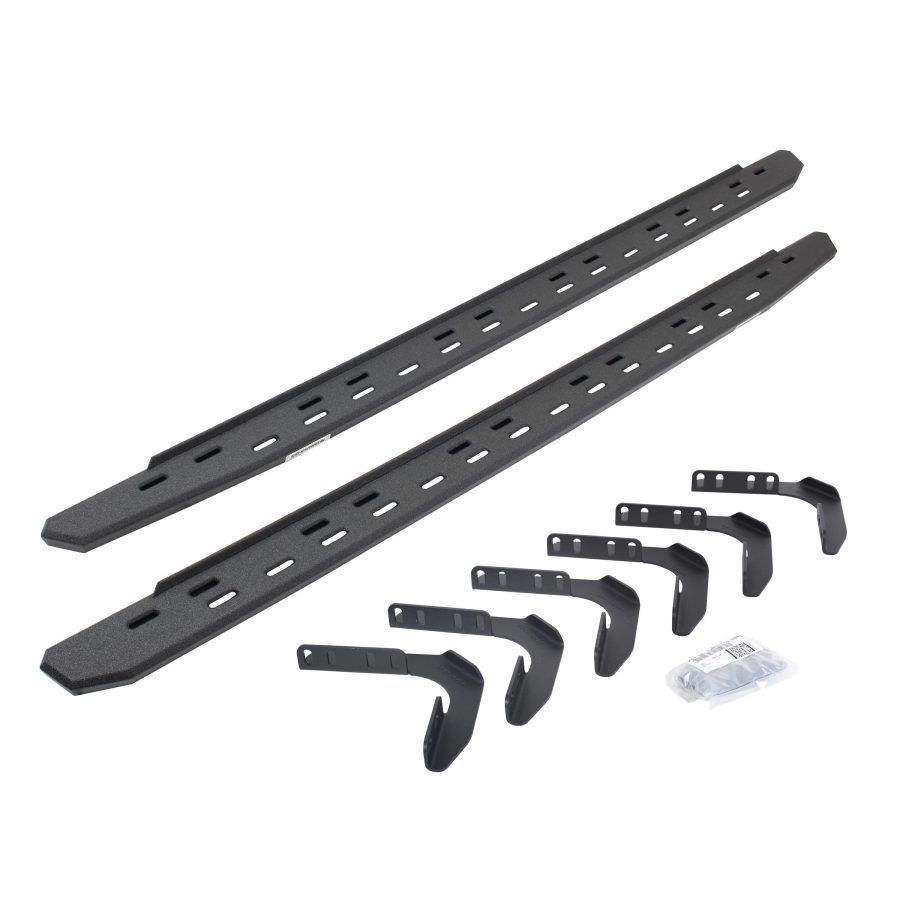 GO RHINO 69618087ST RB30 Slim Line Running Boards with Mounting Bracket Kit for Ford 99-16 F-250 Super Duty, Ford 99-16 F-350 Super Duty (Crew Cab Pickup)