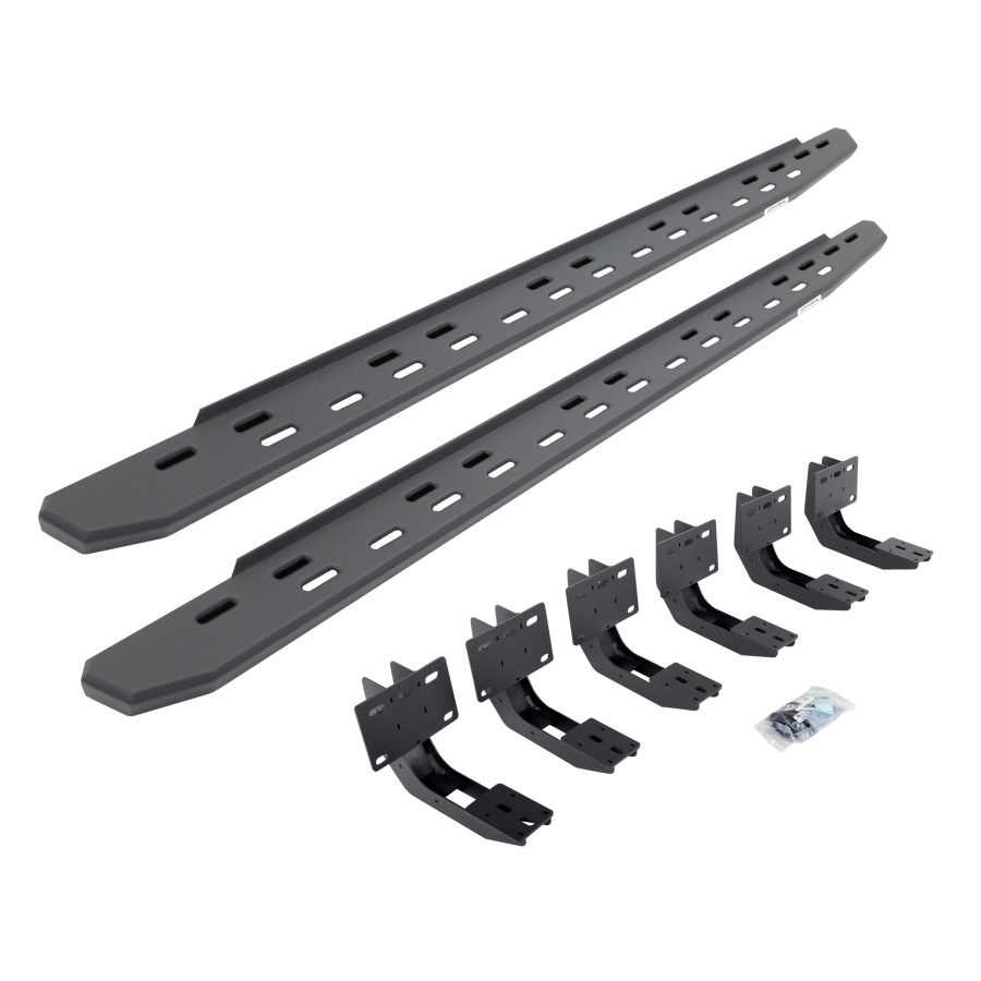 GO RHINO 69630680SPC RB30 Slim Line Running Boards with Mounting Bracket Kit for Ram 19-24 1500 (Extended Cab Pickup)