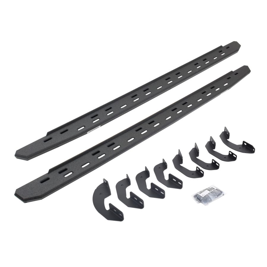 GO RHINO 69641687ST RB30 Slim Line Running Boards with Brackets Kit - Crew Max Only for Toyota 07-21 Tundra (Crew Cab Pickup)