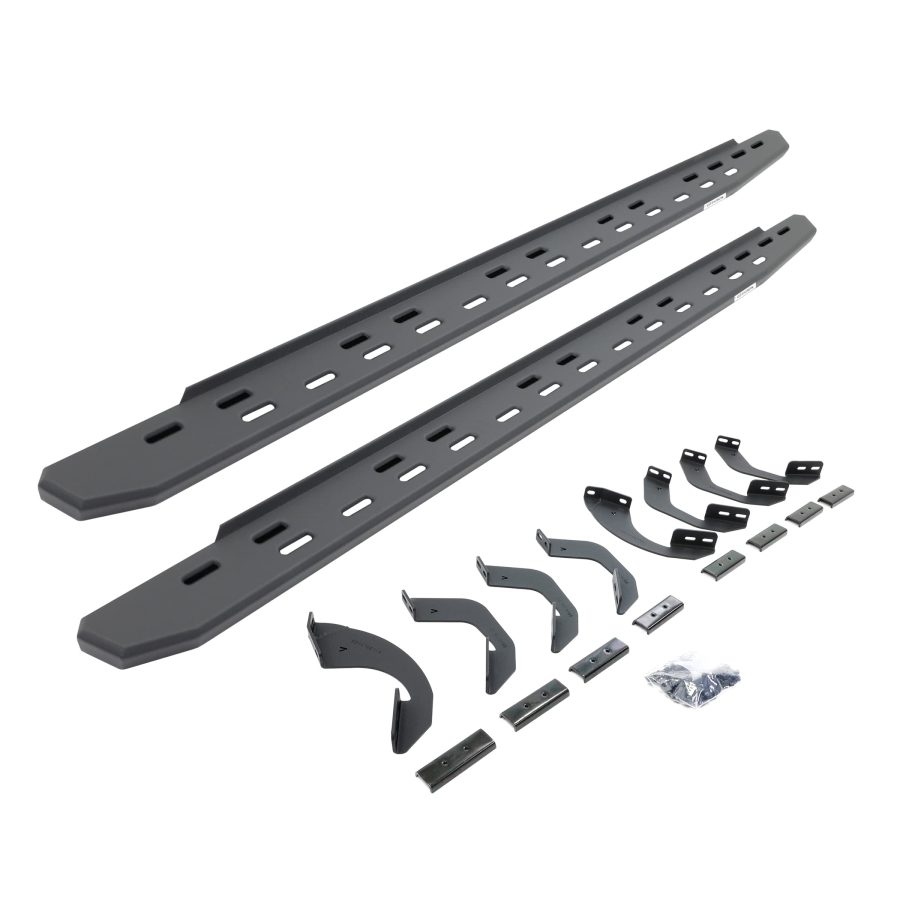 GO RHINO 69643580SPC RB30 Slim Line Running Boards with Bracket Kit - Double Cab Only for Toyota 22-24 Tundra (Extended Cab Pickup)