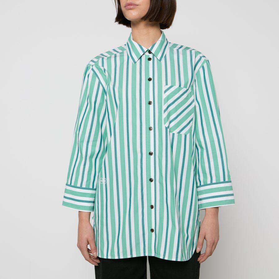 Ganni Striped Organic Cotton Shirt - EU 34/UK 6