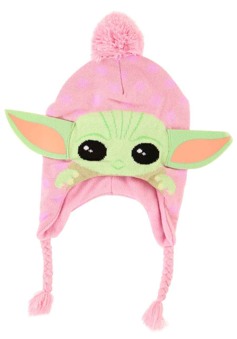 Girl's Baby Yoda Earflap Hat and Gloves Set