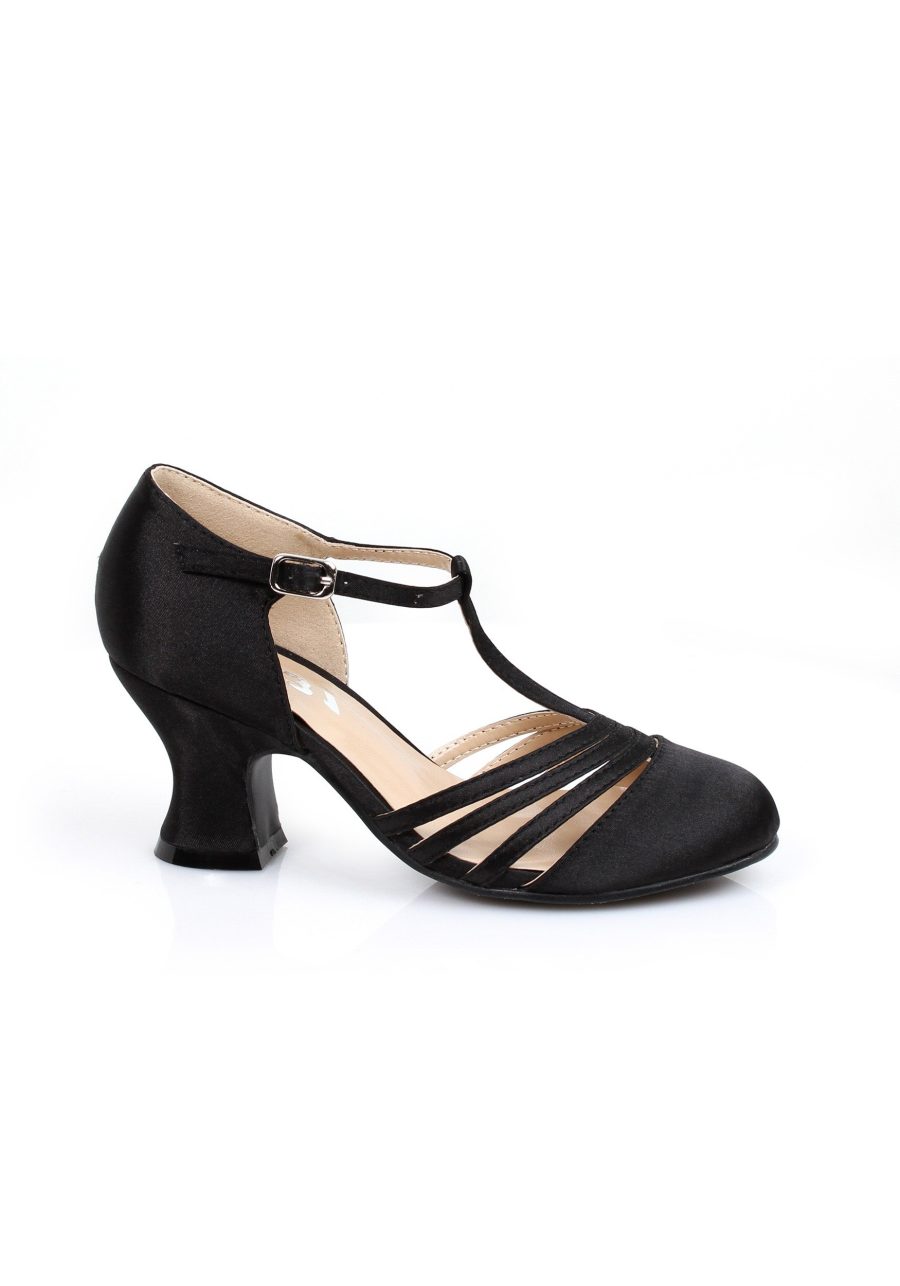 Girl's Black Flapper Shoes