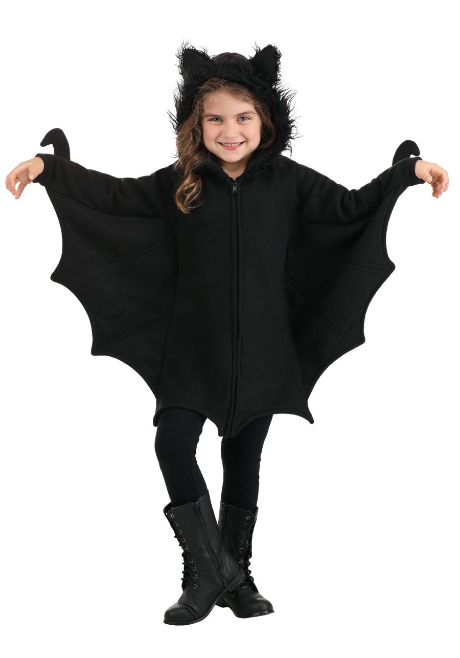 Girl's Cozy Black Bat Costume