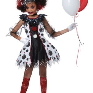 Girl's Creepy Clown Costume