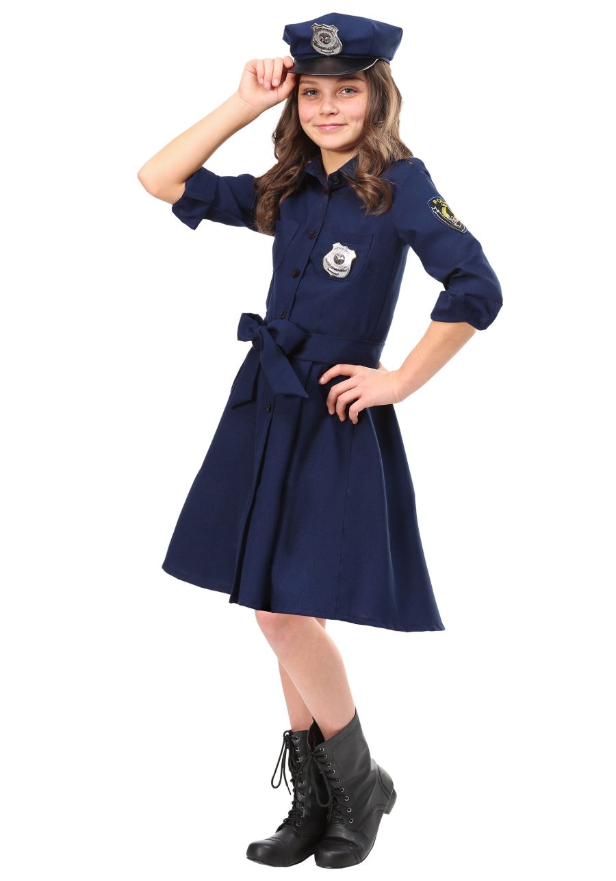 Girl's Helpful Police Officer Costume Dress