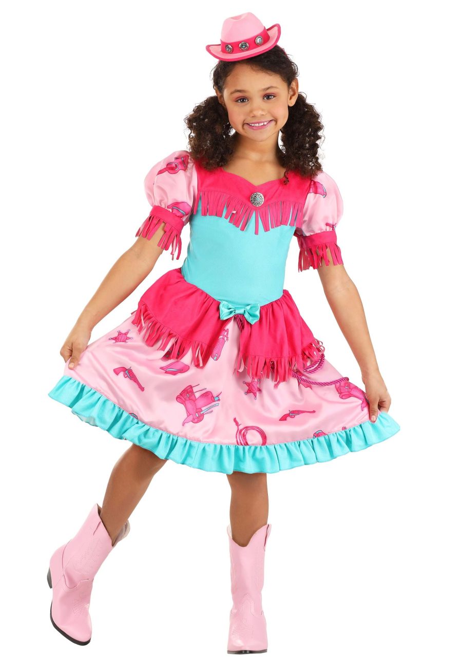 Girl's Pastel Pink Cowgirl Costume Dress