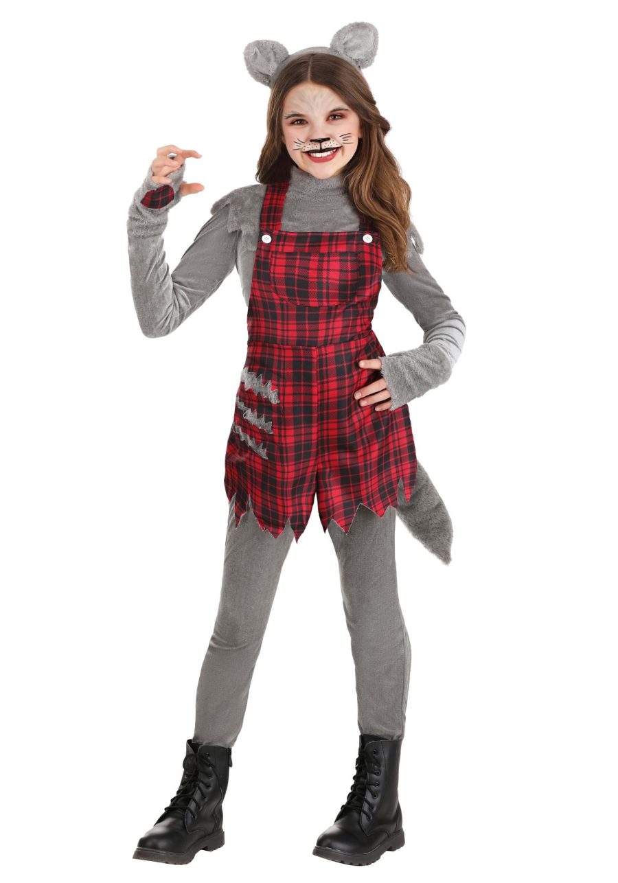 Girl's Plaid Werewolf Costume