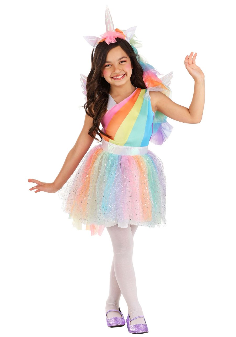 Girl's Rainbow Unicorn Costume