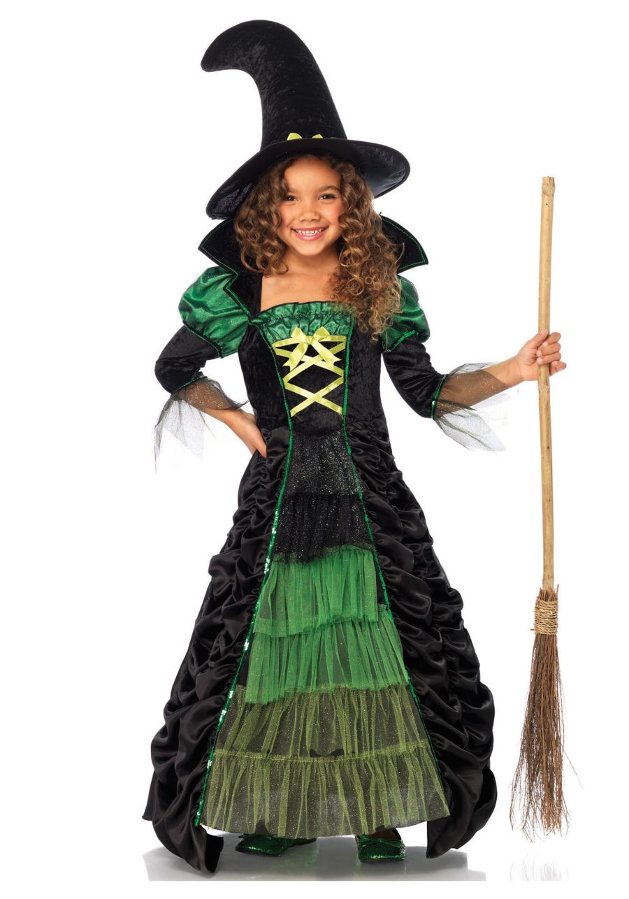 Girl's Storybook Green Witch Costume