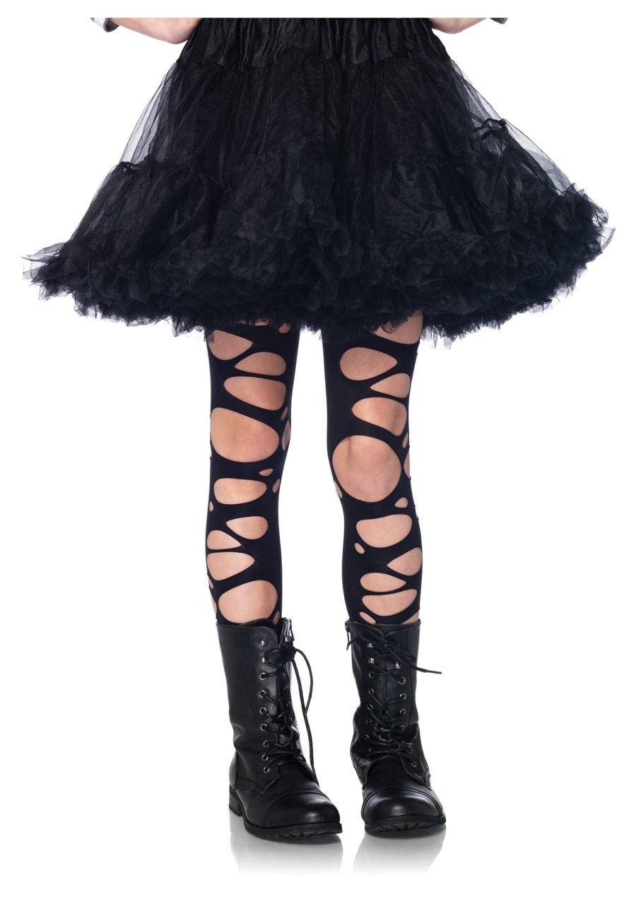 Girls Tattered Gothic Tights