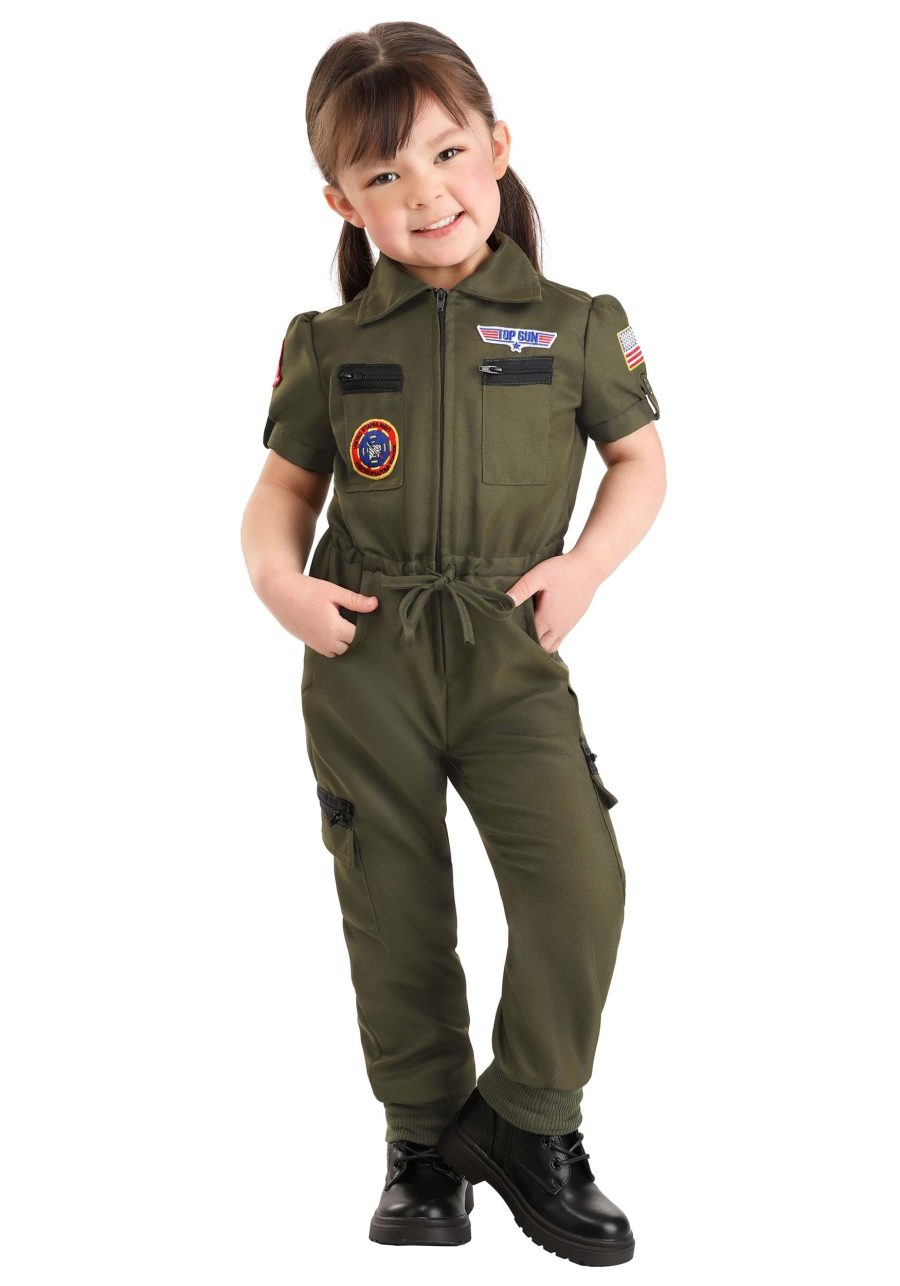 Girl's Toddler Flight Suit Top Gun Costume