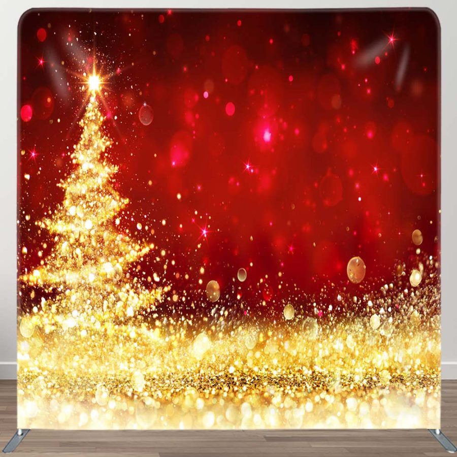 Glitter Red Christmas Pillow Case Tension Backdrop - Aperturee