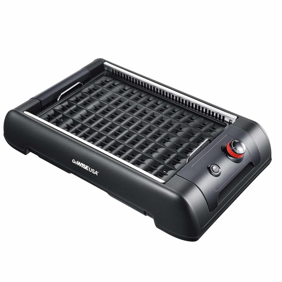 GoWISE USA GW88000 2-in-1 Smokeless Indoor Grill and Griddle with Interchangeabl