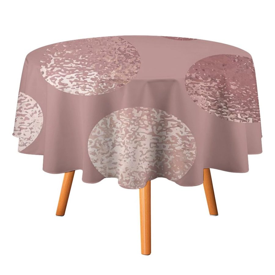 Gold Style Polka Dot Tablecloth Round Kitchen Dining for Table Cover Decor Home