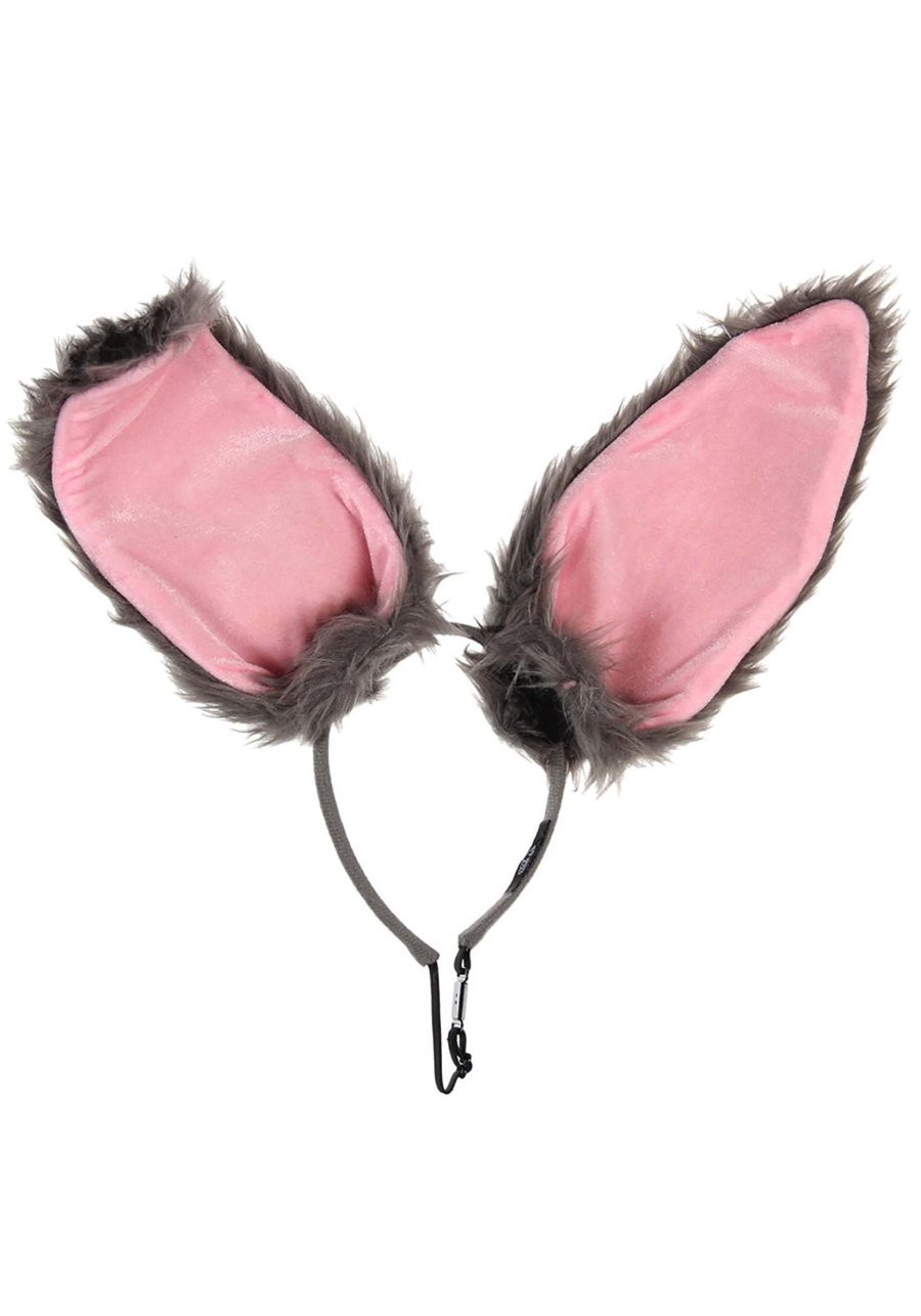 Gray Bendy Bunny Ears Costume Headband