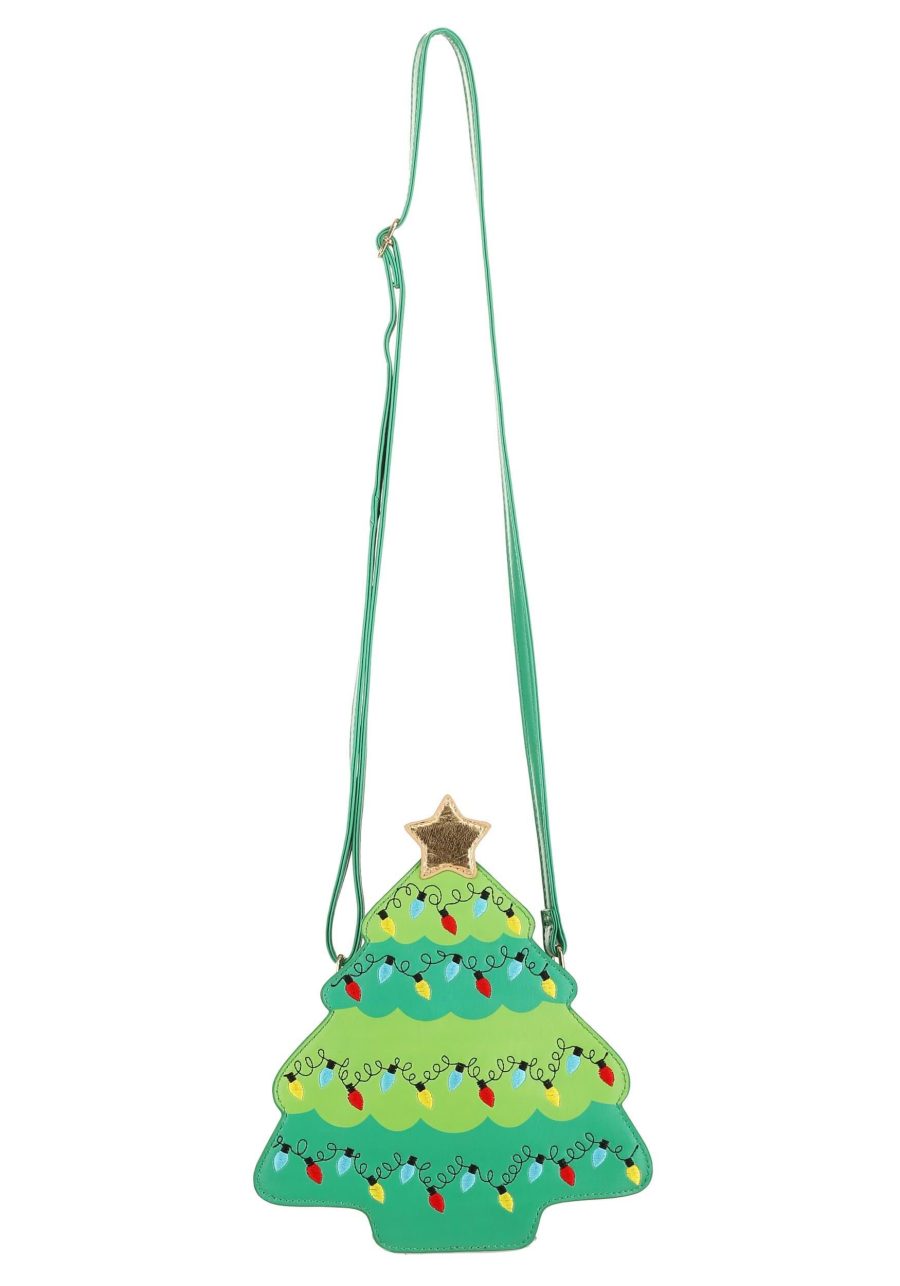 Green Christmas Tree Crossbody Purse