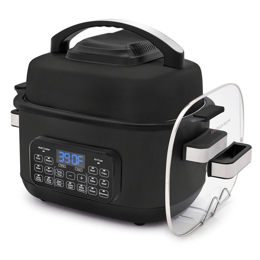 GreenPan Matte Black 13-in-1 Air Fryer Slow Cooker & Grill, Presets to Steam Sau