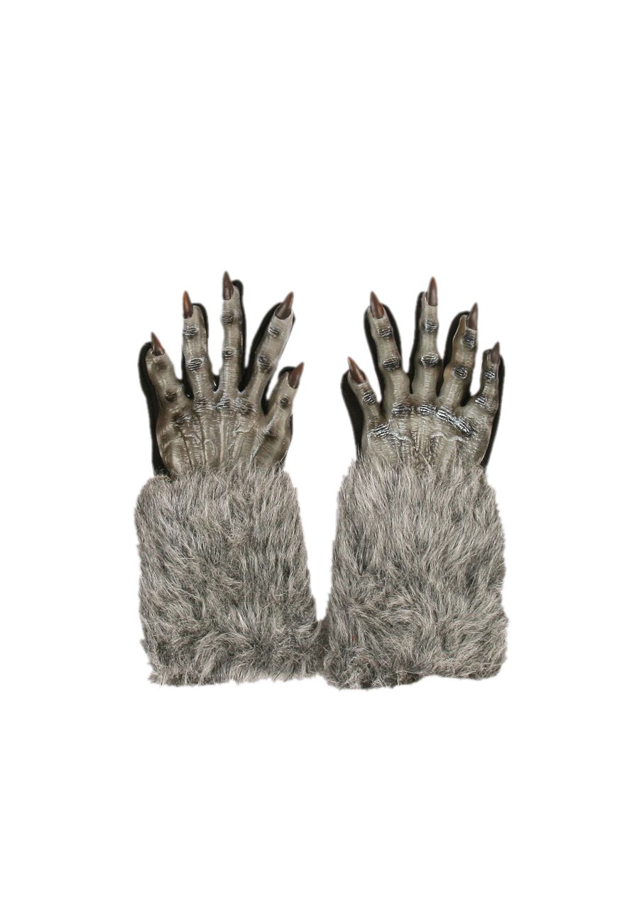 Grey Werewolf Costume Gloves