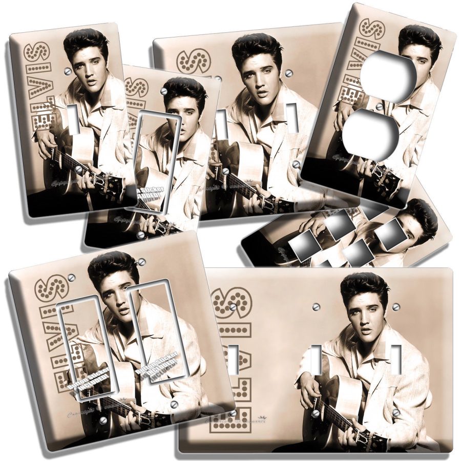 HANDSOME ELVIS PRESLEY PLAY GUITAR LIGHT SWITCH PLATE OUTLET ROOM HOME ART DECOR