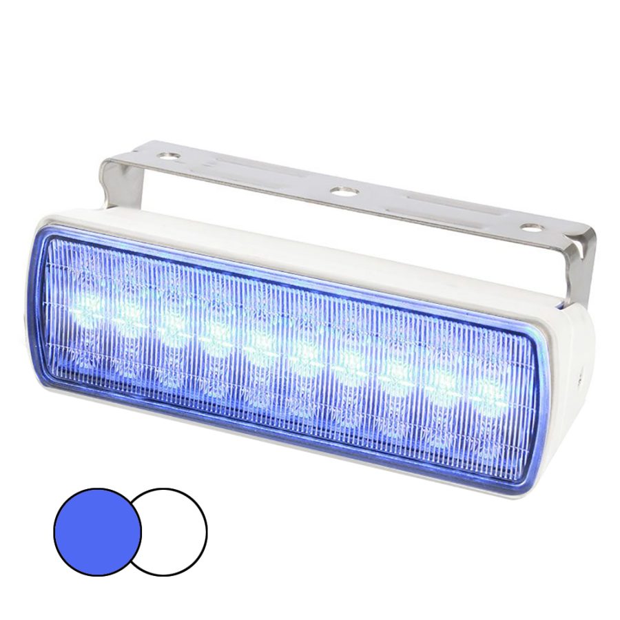 HELLA MARINE 980950071 SEA HAWK XL DUAL COLOR LED FLOODLIGHTS - BLUE/WHITE LED - WHITE HOUSING