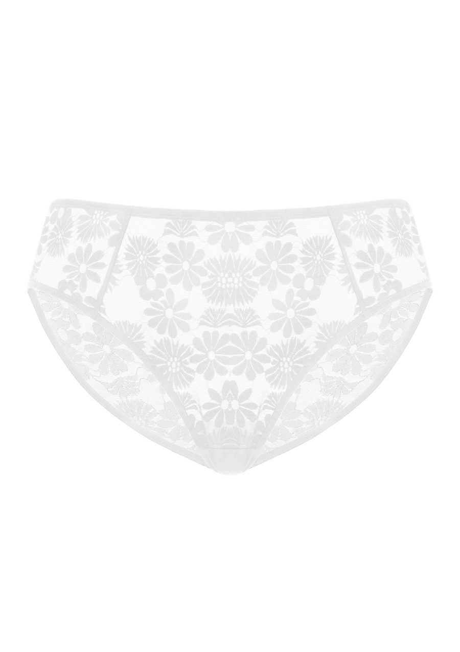 HSIA Daisy High-Rise Floral Lacy Panty-Comfort in Style - M / White