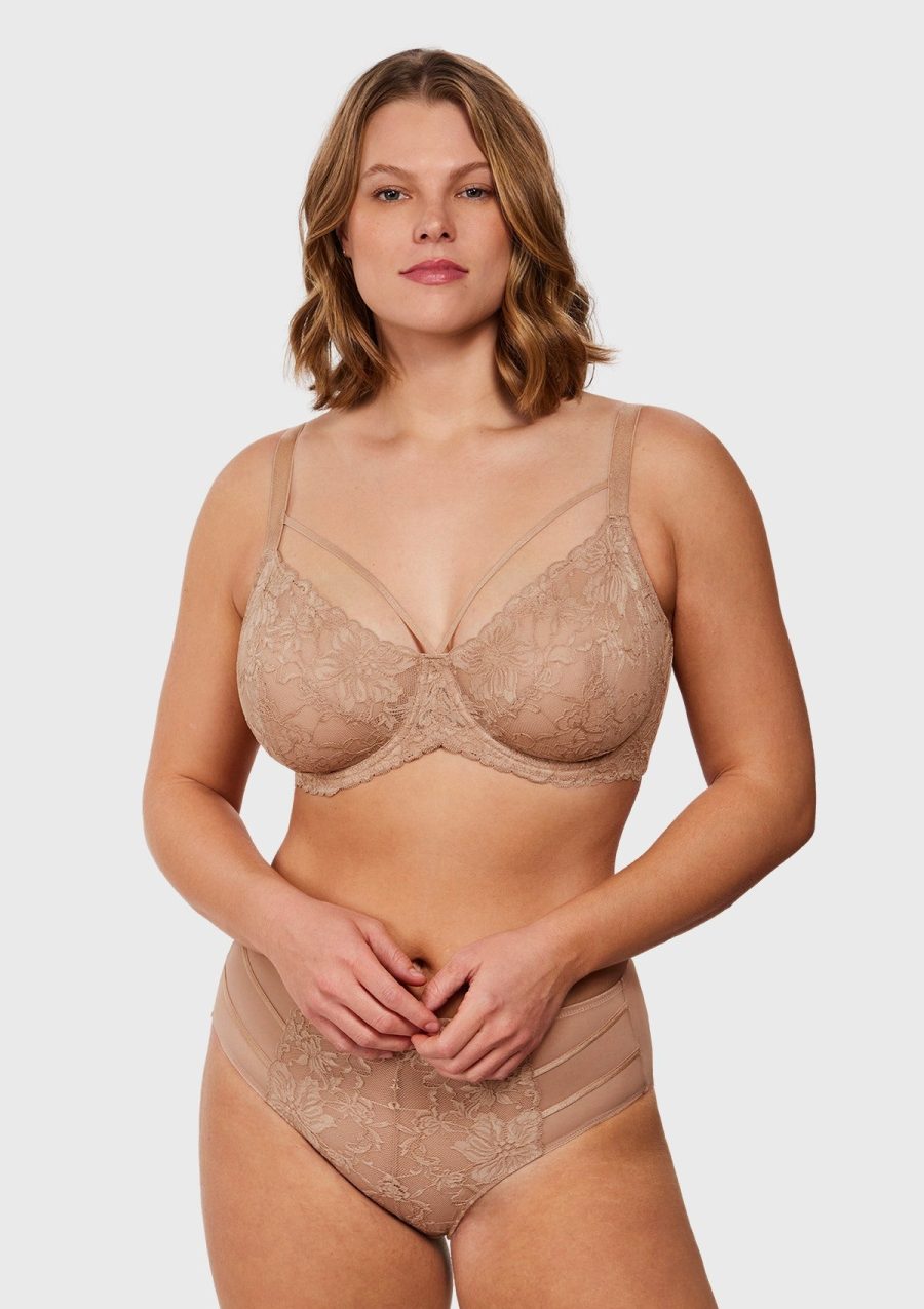 HSIA Pretty In Petals Bra - Plus Size Lingerie for Comfrot and Support - Rosy Blush / 34 / D