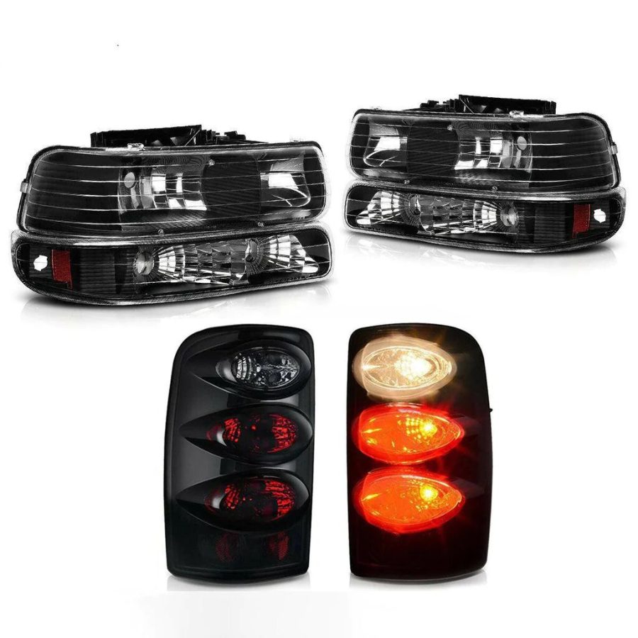 Headlight Set For 2000-2006 Chevy Suburban Tahoe Headlights Lamps + Tail Lights Pair