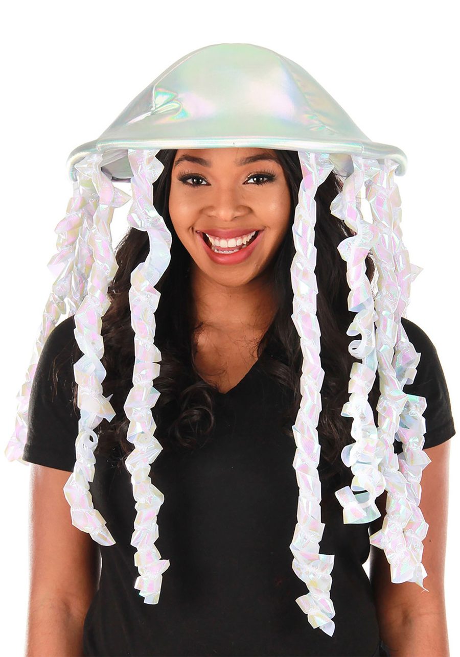 Holographic Jellyfish Plush Hat Accessory