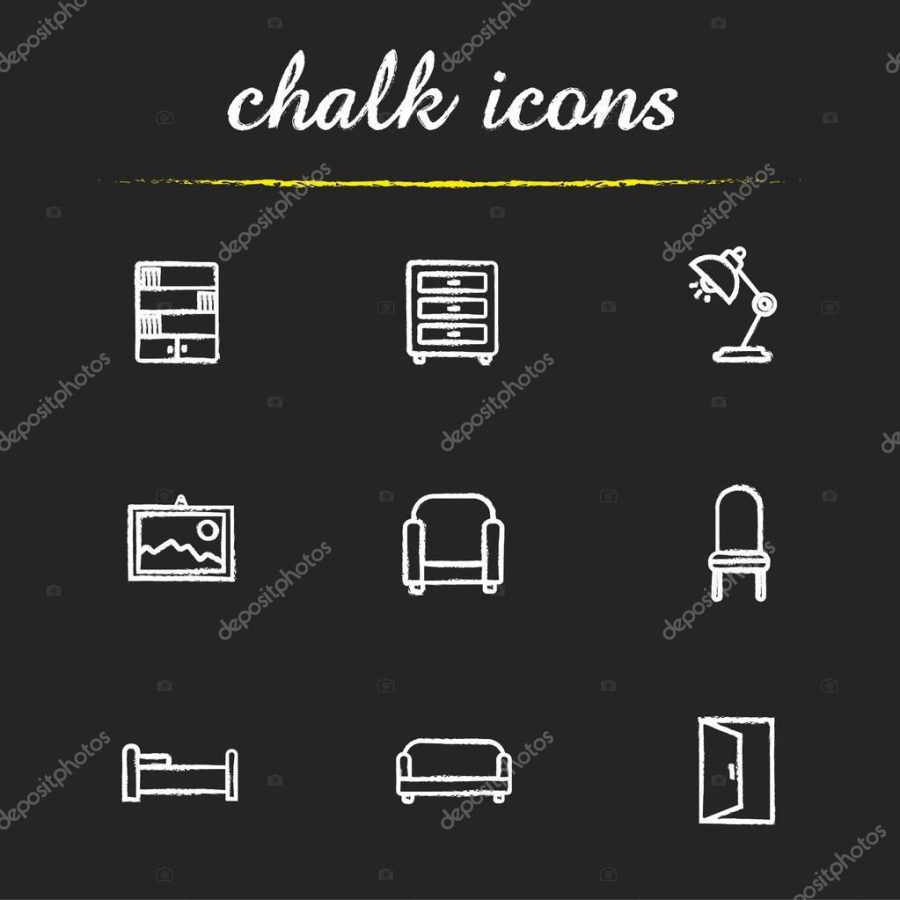 House furniture icons set.