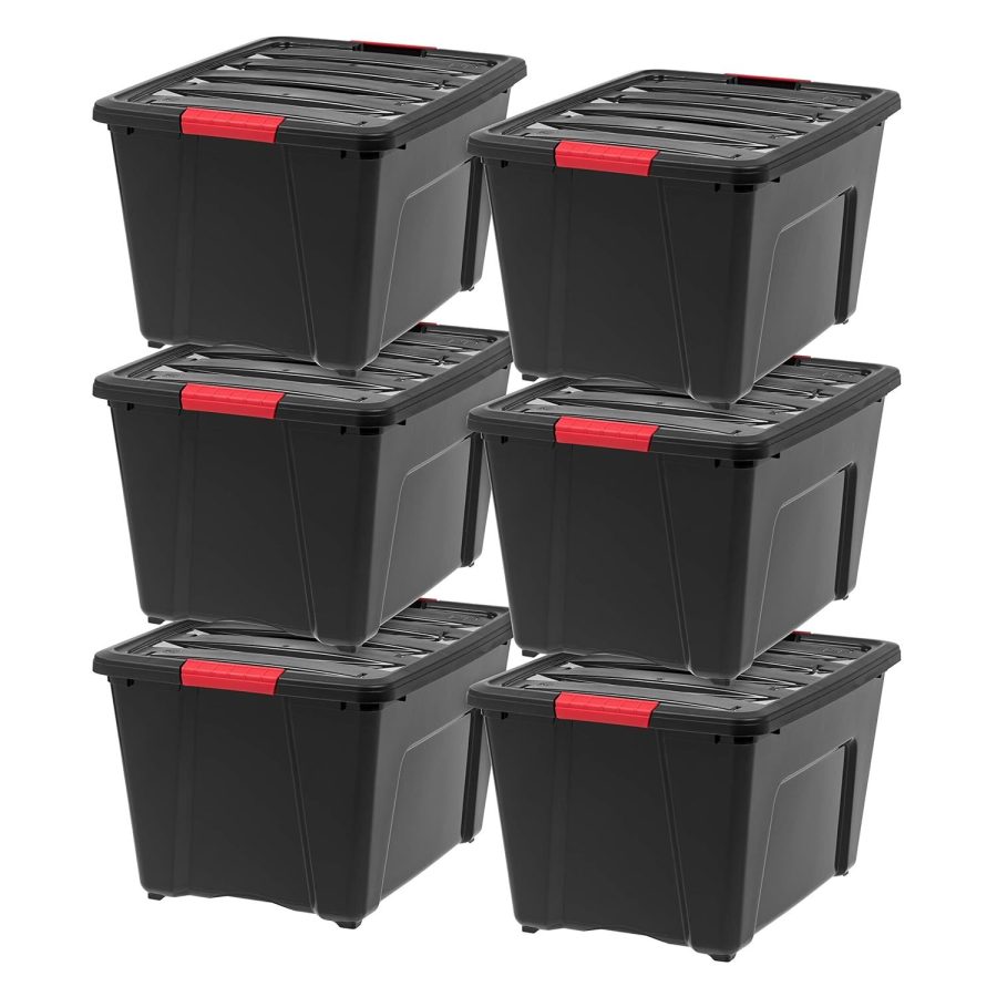 IRIS USA Plastic Storage Bin Tote Organizing Container with Durable Lid and Secu