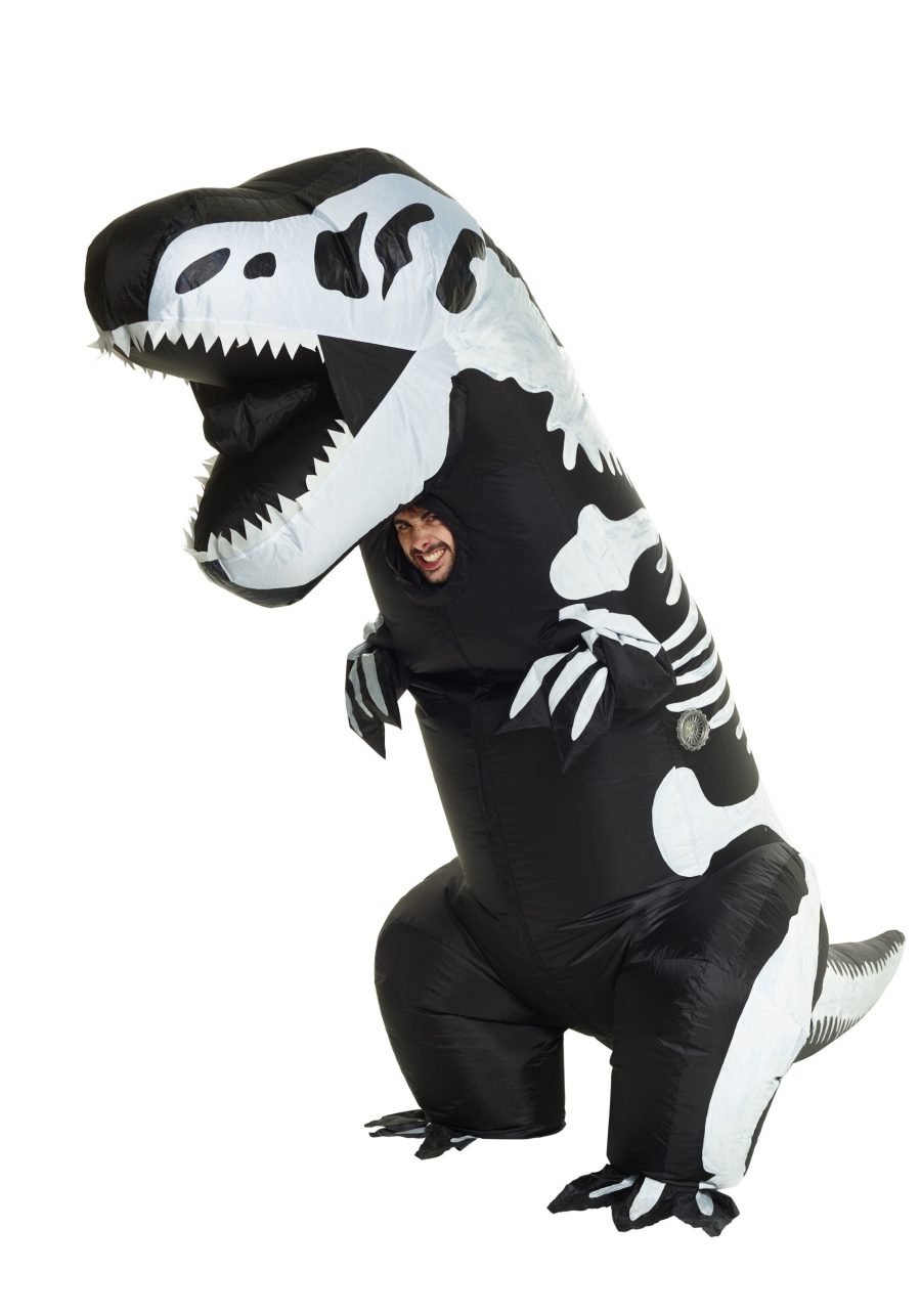 Inflatable Skeleton T-Rex Costume for Adults