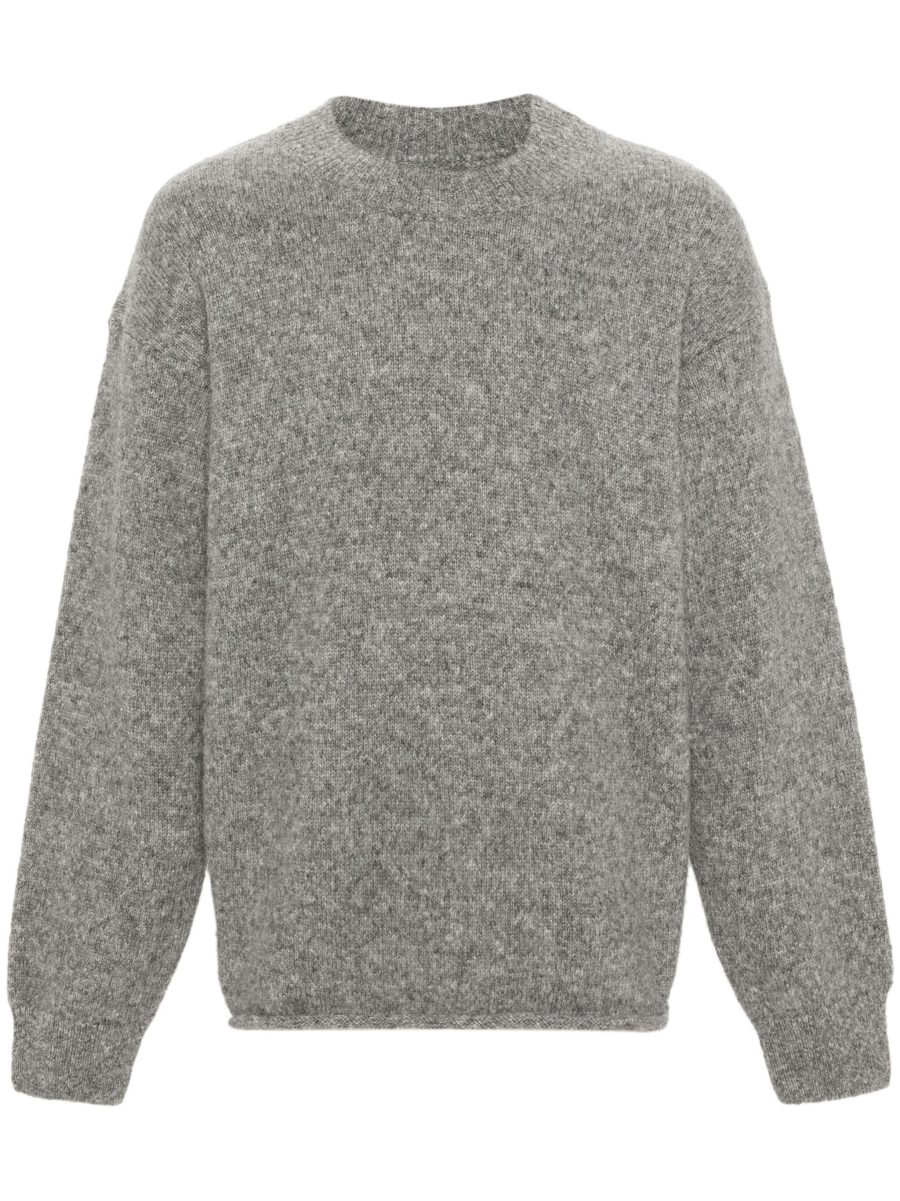 JACQUEMUS Le Pull Logo Knited Sweater Grey/White