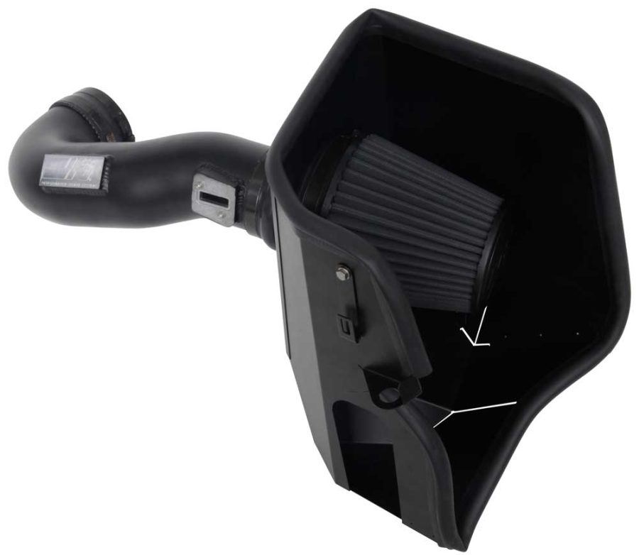 K&N FILTER 71-3110 PERF INTAKE KIT; CHEVROLET SILVERAD, Powder Coated Black Aluminum Tube; With Black Filter; With Heat Shield