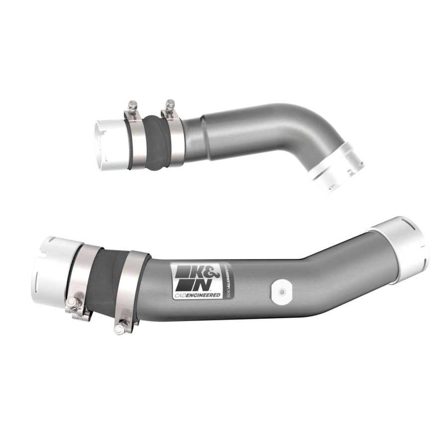 K&N FILTER 77-1023KC CHARGE PIPE KIT, Hot and Cold Side; Gunmetal Gray Aluminum Tube