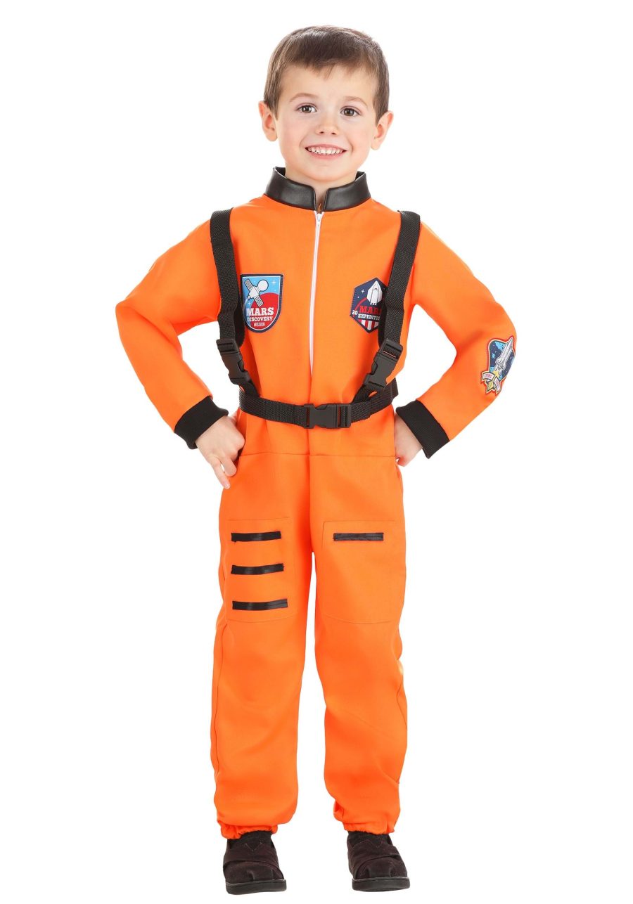 Kid's Classic Orange Astronaut Costume