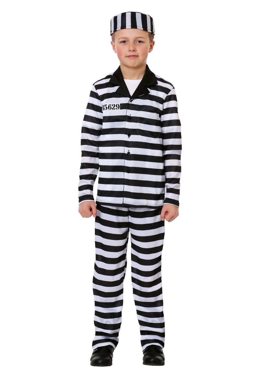 Kids Deluxe Button Down Jailbird Costume