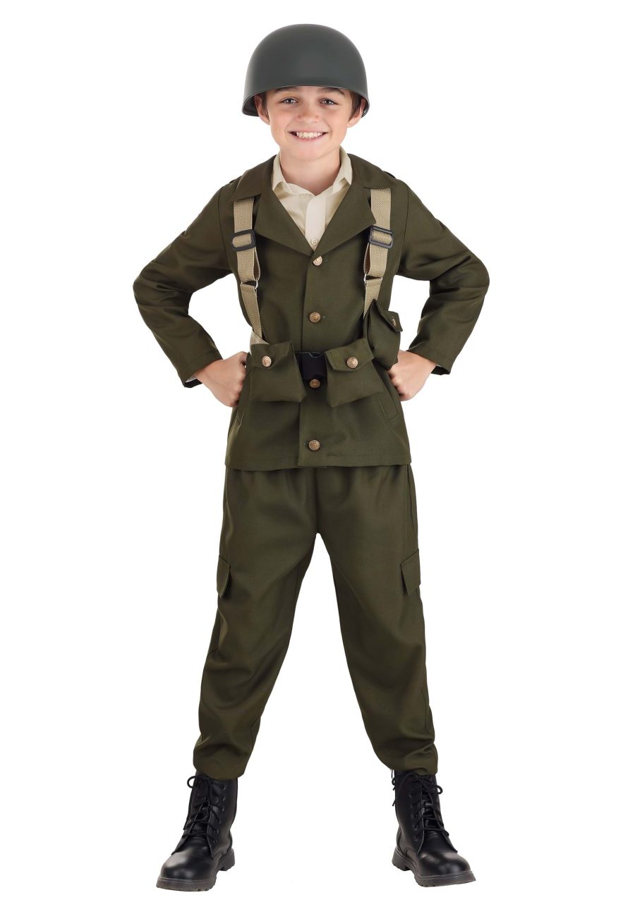 Kid's Deluxe WW2 Soldier Costume