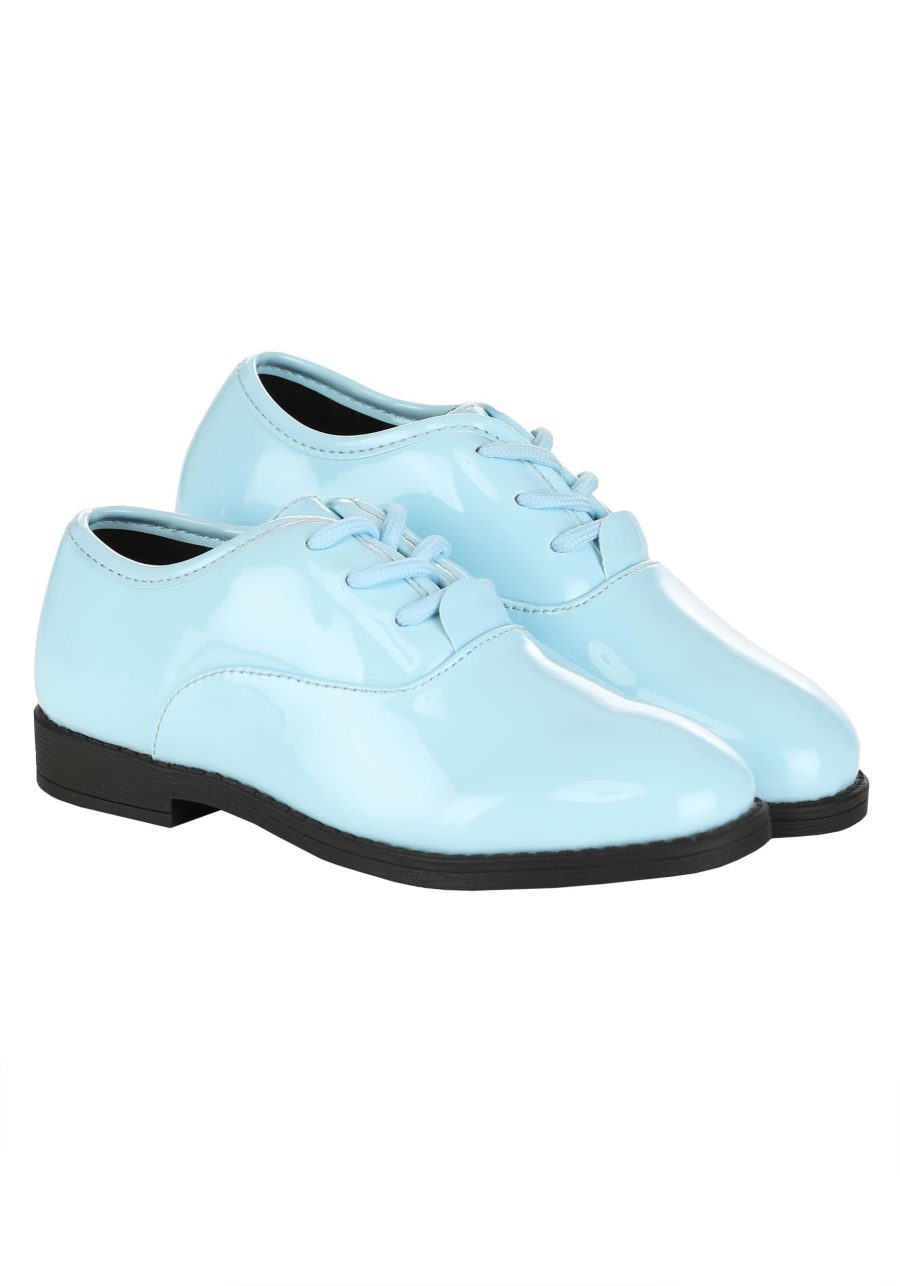 Kid's Powder Blue Shiny Tuxedo Shoe