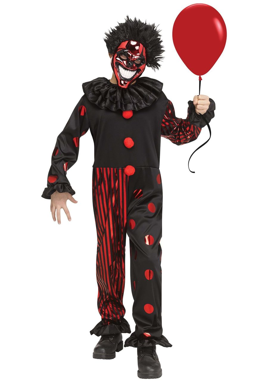 Kid's Red Chrome Clown Costume