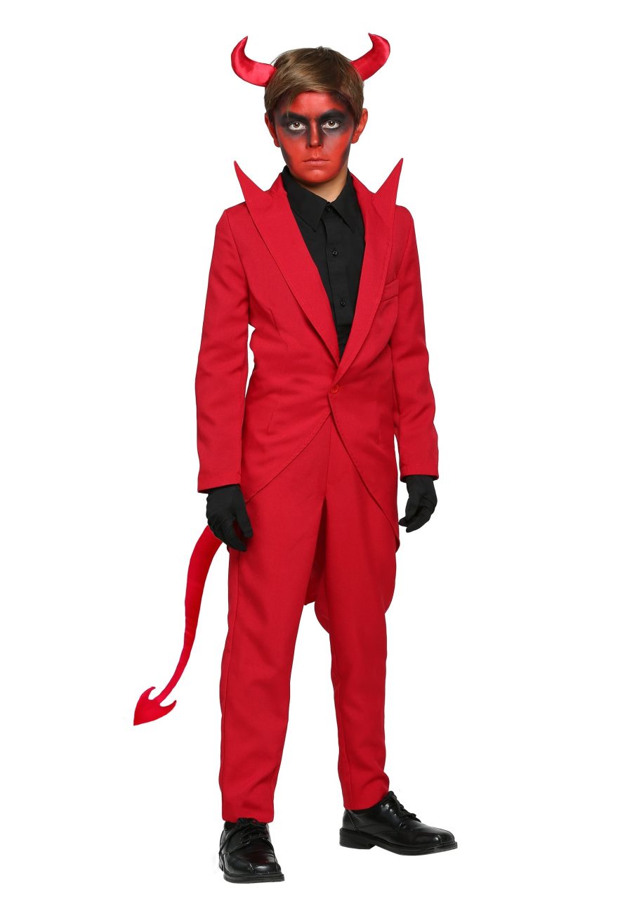 Kids Red Suit Devil Costume