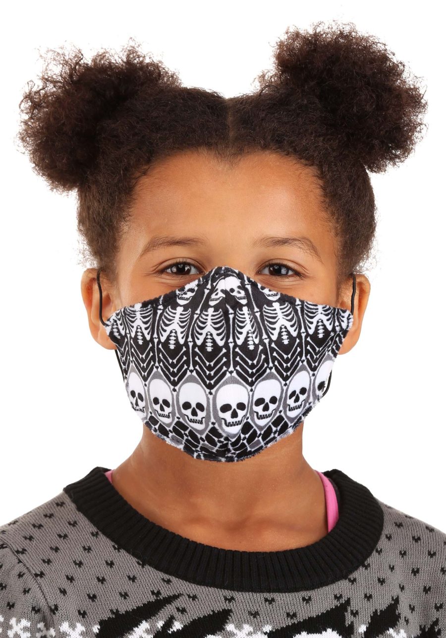 Kid's Skeleton Pattern Sublimated Face Mask