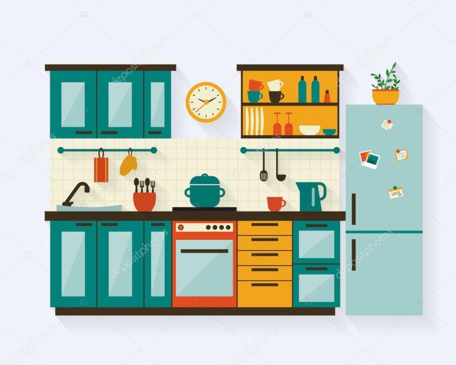 Kitchen with furniture