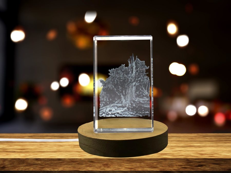 LED Base included | Great Basin Bristlecone Pine 3D Engraved Crystal 3D