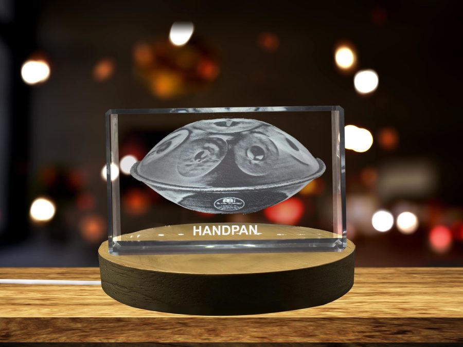 LED Base included | Handpan 3D Engraved Crystal 3D Engraved Crystal Keepsake