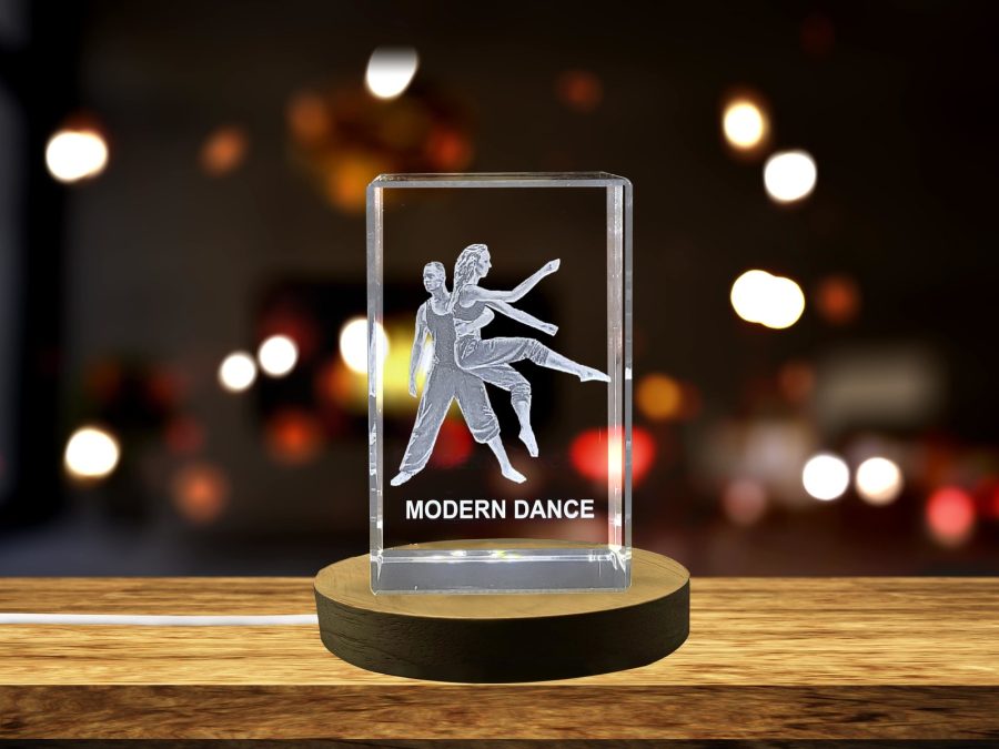 LED Base included | Modern Dancers | 3D Engraved Crystal